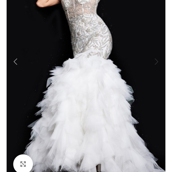 ff White beaded Off the Shoulder Gown 26059 - Picture 2 of 2